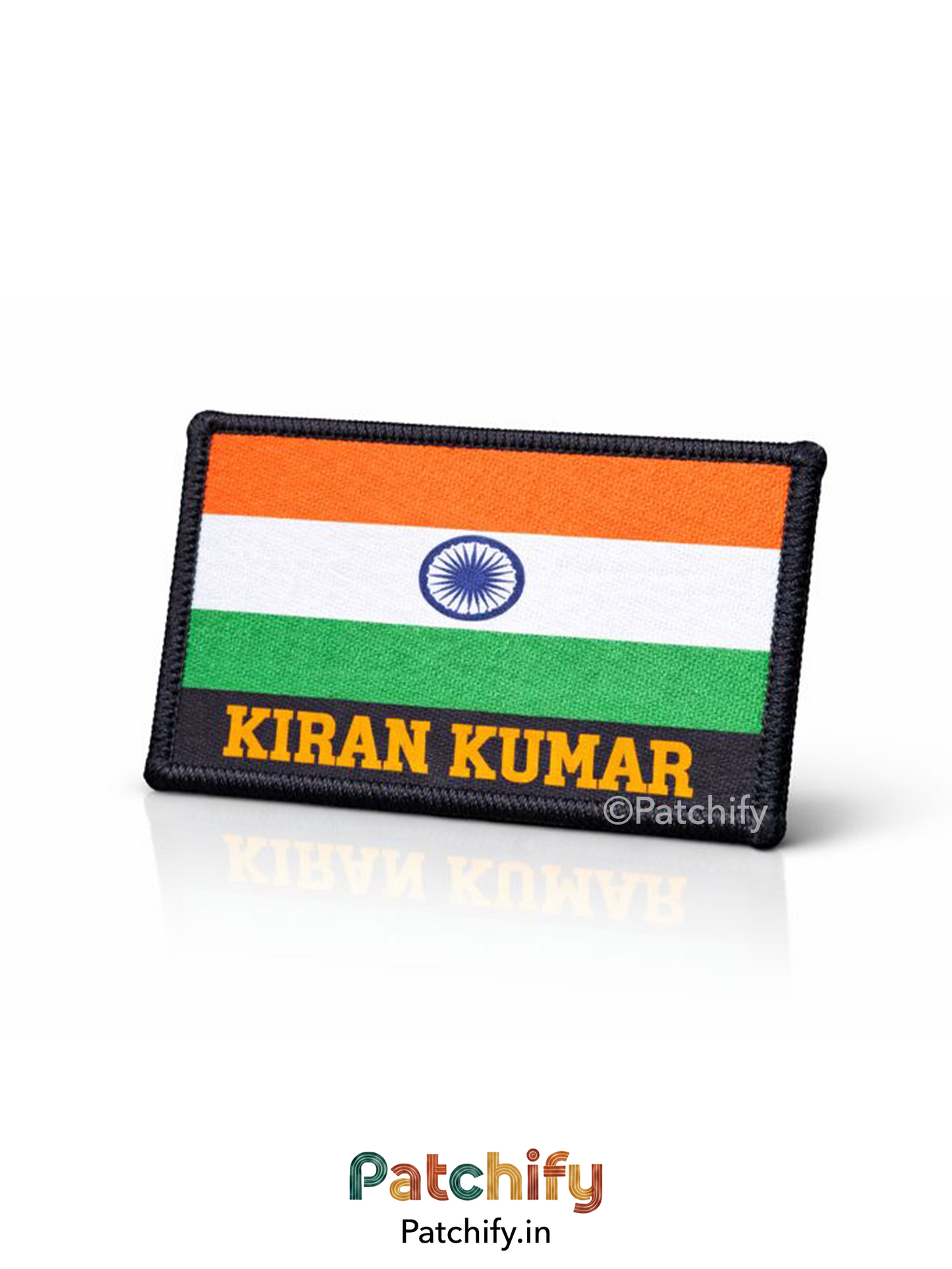 India Flag Patch WIth Name and Blood Group